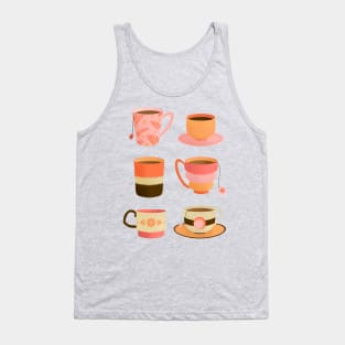 Orange and pink tea cups Tank Top